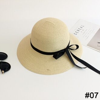 Eenvoudige Opvouwbare Wide Brim Floppy Meisjes Stro Zonnehoed Strand Vrouwen Zomer Hoed Uv Beschermen Reizen Cap Dame Cap vrouwelijke Bruin