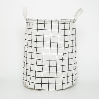 Eenvoudige Plaid Opslag Emmer Vouwen Wasmand Doek Opslag Mand Opbergdoos Thuis Diverse Mand wit Plaid