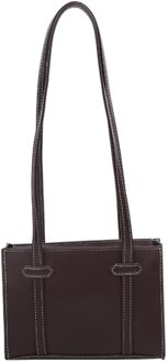 Eenvoudige Pu Lederen Vrouwen Handtas Tote Vrouwelijke Streetwear Onderarm Schoudertas Prachtige Boodschappentassen Bruin