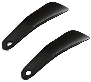 Eenvoudige Reizen Schoenlepel Stevige Plastic Met Haak Gat 2 Stuks, Zwart