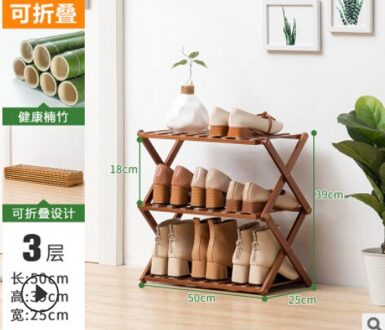 Eenvoudige Schoen Rack Montage Stofdicht Slaapzaal Entree Woonkamer Indoor Kleine Schoenenkast Vouwen Multi-layer Schoenenrek