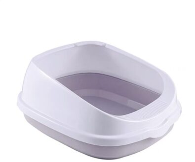 Eenvoudige Semi-Gesloten Huisdier Wc Ondersteek Anti Splash Katten Kattenbak Hond Lade Met Scoop Puppy Cleaning Tools Home plastic Zand Doos grijs / 48x40x21cm