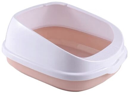 Eenvoudige Semi-Gesloten Huisdier Wc Ondersteek Anti Splash Katten Kattenbak Hond Lade Met Scoop Puppy Cleaning Tools Home plastic Zand Doos Roze / 48x40x21cm