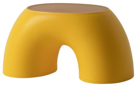 Eenvoudige Semi-Ring Regenboog Kleine Bank Thuis Indoor Stoel Kinderen Kruk Treeplank H056 geel