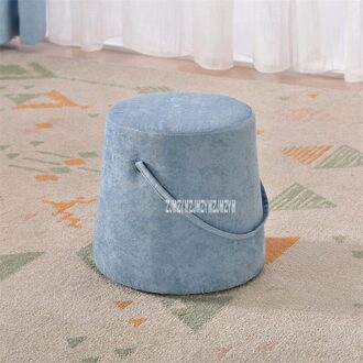 Eenvoudige Spons Sofa Bankje Huishouden Ronde Kruk Modieuze Mooie Doek Kruk Moderne Creatieve Verandering Schoen Kruk Massief Houten Frame