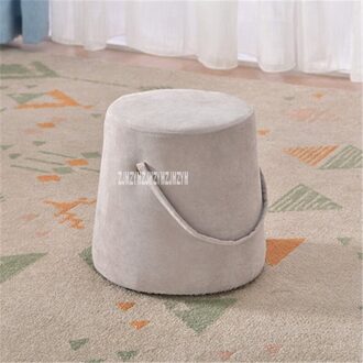 Eenvoudige Spons Sofa Bankje Huishouden Ronde Kruk Modieuze Mooie Doek Kruk Moderne Creatieve Verandering Schoen Kruk Massief Houten Frame