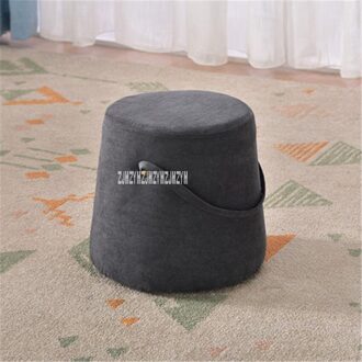 Eenvoudige Spons Sofa Bankje Huishouden Ronde Kruk Modieuze Mooie Doek Kruk Moderne Creatieve Verandering Schoen Kruk Massief Houten Frame