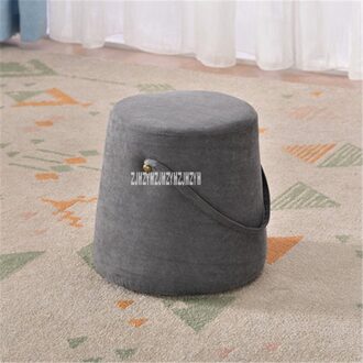 Eenvoudige Spons Sofa Bankje Huishouden Ronde Kruk Modieuze Mooie Doek Kruk Moderne Creatieve Verandering Schoen Kruk Massief Houten Frame