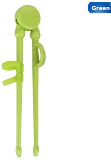 Eenvoudige Stijl Kids Kinderen Vroeg Leren Training Effen Ontworpen Eetstokjes Kindje Verlichting Eetstokjes groen