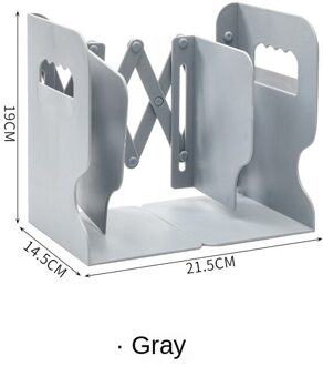 Eenvoudige Telescopische Boek Stand Met Pen Houder Desktop Boek Door Vouwen Plank Bureau Boek Houder Kantoor Opslag Boek Houder grijs