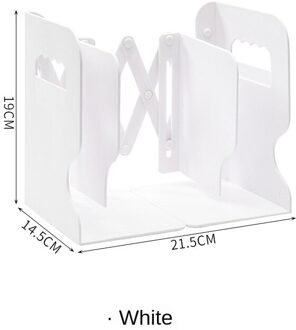 Eenvoudige Telescopische Boek Stand Met Pen Houder Desktop Boek Door Vouwen Plank Bureau Boek Houder Kantoor Opslag Boek Houder wit