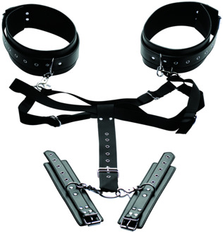 Eenvoudige Toegang Thigh Harness met Wrist Cuffs - Eenvoudige Toegang Thigh Harness met Wrist Cuffs