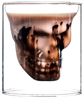 Eenvoudige transparante dubbele-glas persoonlijkheid cocktail glas Creatieve Skelet Cup Creatieve Hittebestendigheid Cup. 150mL