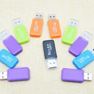 Eenvoudige Usb 2.0 Micro Sd Tf Flash Memory Card Reader Mini Draagbare Plastic Adapter Voor Laptop Sh Mobiele Converters