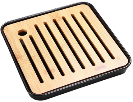 Eenvoudige Vierkante Droog Soak Thee Lade Milieuvriendelijke Bamboe Drainage Water Opslag Board L5YE 8FF200277-zwart