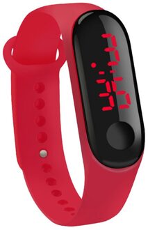 Eenvoudige Vrouwen Horloge Hand Ring Horloge Led Sport Mode Elektronische Horloge Reloj Deportivo Para Mujer Mannen Horloges Rood