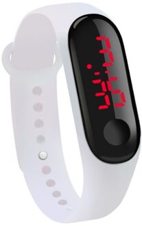 Eenvoudige Vrouwen Horloge Hand Ring Horloge Led Sport Mode Elektronische Horloge Reloj Deportivo Para Mujer Mannen Horloges wit