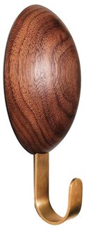 Eenvoudige Walnoot Houten Muur Haken Thuis Kleding Opslag Gereedschap Punch-Gratis Messing Haak Kapstok Kamer Achtergrond Decoratie Thuis decor 1 stk