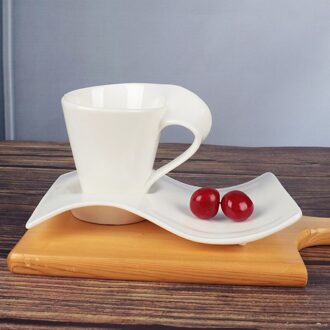 Eenvoudige Wit Porselein Golf Keramische Latte Koffie Cup Set Thuis Creatieve Puccino Bloem Latte Koffie Cup 80ml