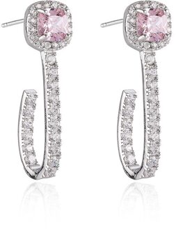 Eenvoudige Zirkoon Oorbellen Vierkante Oorbellen Vrouwen Cross-Border Bron Buitenlandse Handel Europa En De Verenigde Staten Exaggerat