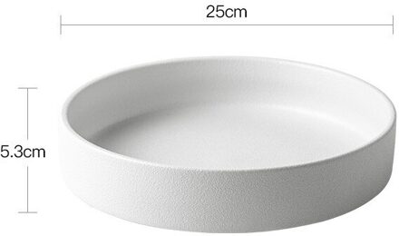 Eenvoudige Zwart-wit Diepe Plaat Soep Plaat Westerse Schotel Ronde Schotel Salade Frosted Keramische Grote Gebakken Plaat Huishouden Wite