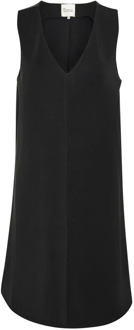 Eenvoudige Zwarte Mouwloze Jurk My Essential Wardrobe , Black , Dames - L,M