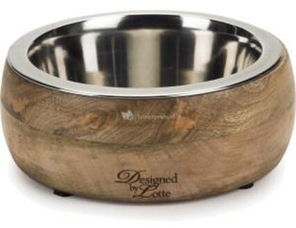 Eet En Drinkbak Mandira 16,5cm Hout Bruin