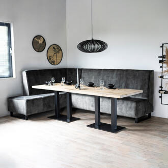 Eetkamerbank 'Jelle' Links, Velvet, kleur Groen