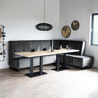 Eetkamerbank 'Jelle' Rechts, Velvet, kleur Groen