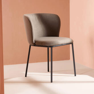 Eetkamerstoel 'Almetra' Linnenlook, kleur Bruin