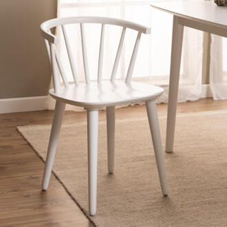 Eetkamerstoel 'Chez' Rubberhout, kleur Wit