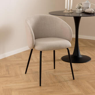 Eetkamerstoel 'Cristi' Structuurstof, kleur Beige