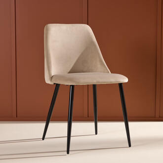 Eetkamerstoel 'Denon' Velvet, kleur Beige