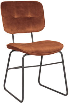 Eetkamerstoel Dez - Rust Velours - Zwart Metaal Bruin