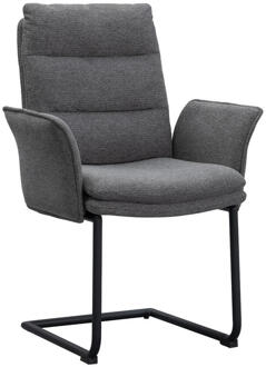 Eetkamerstoel Evi - Antraciet - Stof - Grijs - 64x64.5x97 Cm