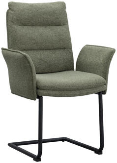 Eetkamerstoel Evi - Stof - Groen - 64x64.5x97 Cm