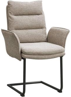 Eetkamerstoel Evi - Stof - Taupe - 64x64.5x97 Cm