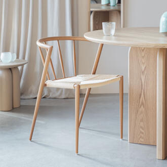 Eetkamerstoel 'Fraidy' Houtlook en rotan