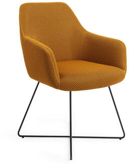 Eetkamerstoel 'Hiroo' Cross Black, kleur Groovy Garam