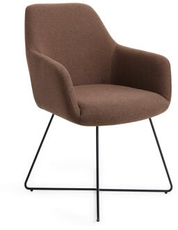 Eetkamerstoel 'Hiroo' Cross Black, kleur Rustic Rye