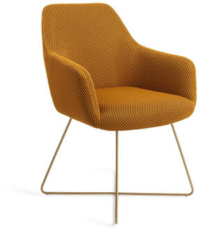 Eetkamerstoel 'Hiroo' Cross Gold, kleur Groovy Garam