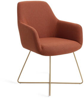 Eetkamerstoel 'Hiroo' Cross Gold, kleur Hearth Harmony