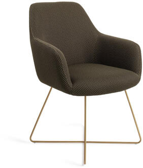 Eetkamerstoel 'Hiroo' Cross Gold, kleur Jungle Jewel