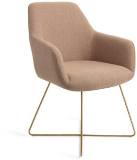 Eetkamerstoel 'Hiroo' Cross Gold, kleur Whisper Wheat