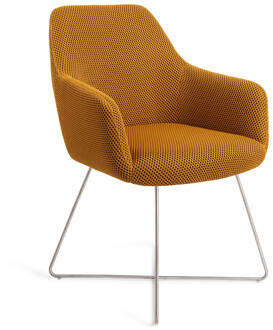 Eetkamerstoel 'Hiroo' Cross Steel, kleur Groovy Garam