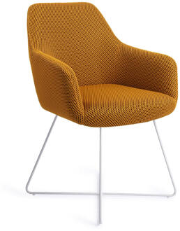 Eetkamerstoel 'Hiroo' Cross White, kleur Groovy Garam