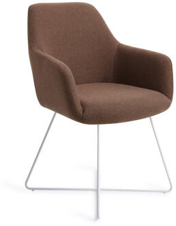 Eetkamerstoel 'Hiroo' Cross White, kleur Rustic Rye