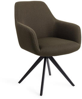 Eetkamerstoel 'Hiroo' Draaibaar, Turn Black, kleur Jungle Jewel