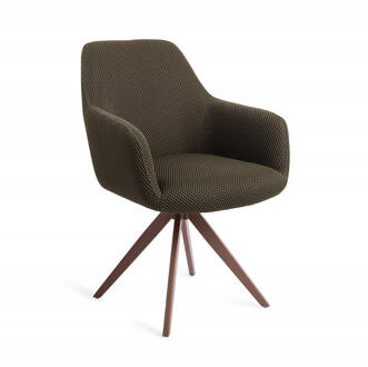 Eetkamerstoel 'Hiroo' Draaibaar, Turn Brown, kleur Jungle Jewel