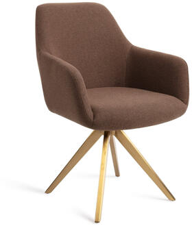 Eetkamerstoel 'Hiroo' Draaibaar, Turn Gold, kleur Rustic Rye